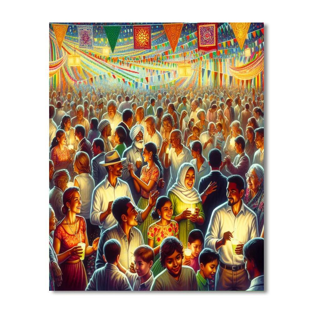 Colorful Festival Celebration Painting Number Kit