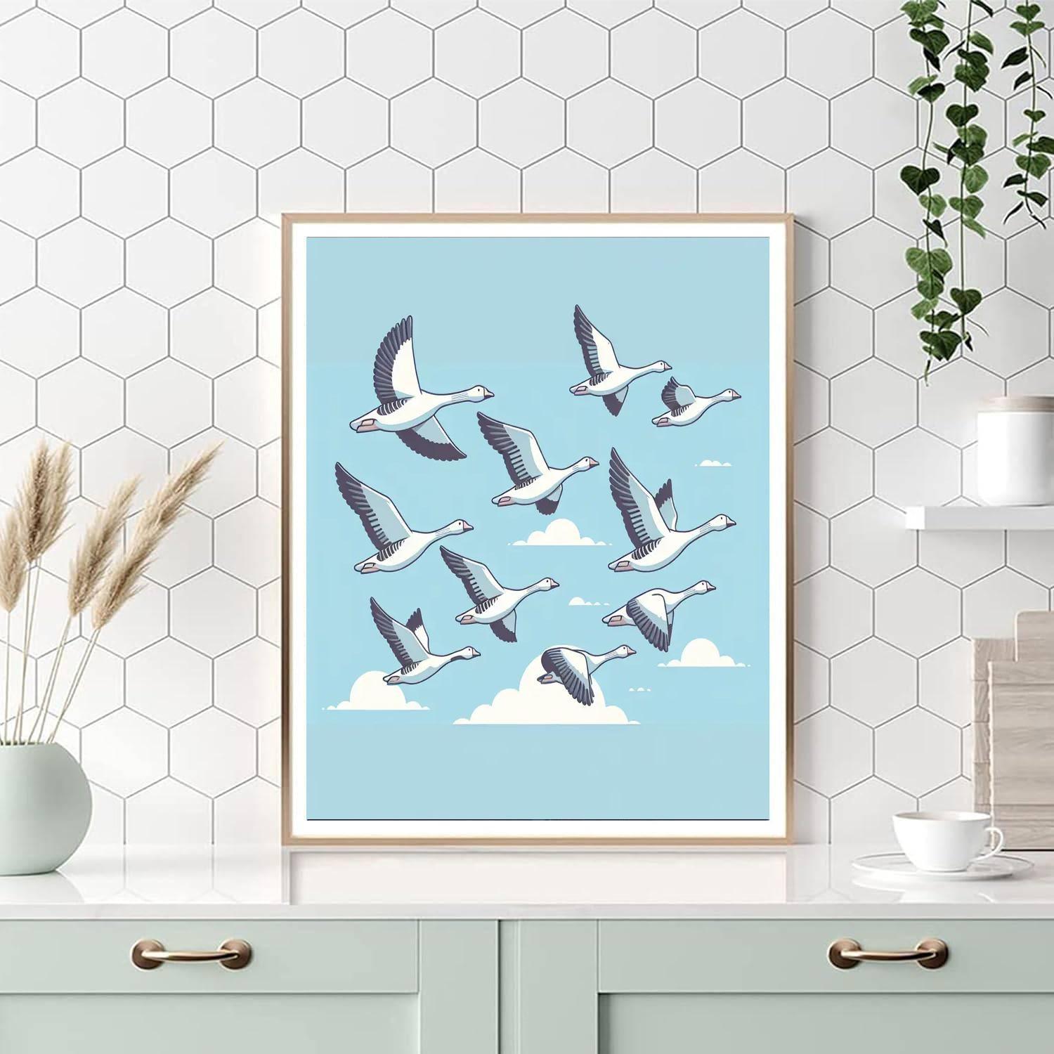 Gliding Geese Paint By Number
