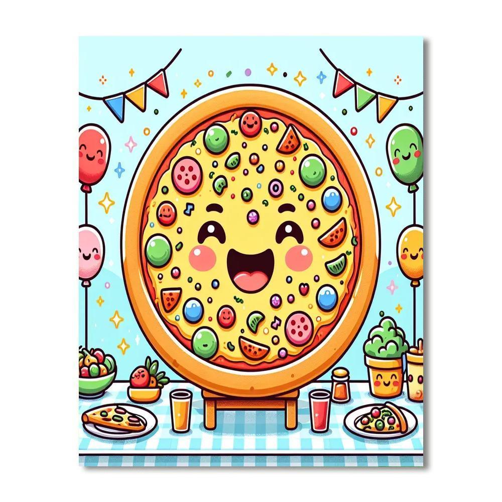Cheerful Pizza Party Paint By Number
