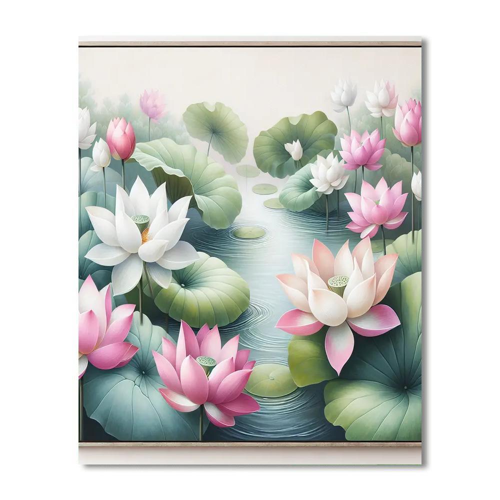 Serene Lotus Garden Paint By Number