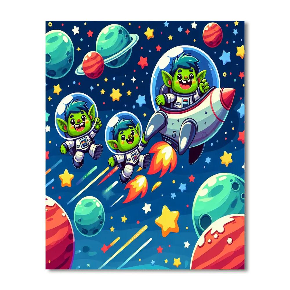 Galactic Goblin Getaway Number Painting
