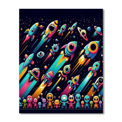 Exciting Space Race Paint By Number
