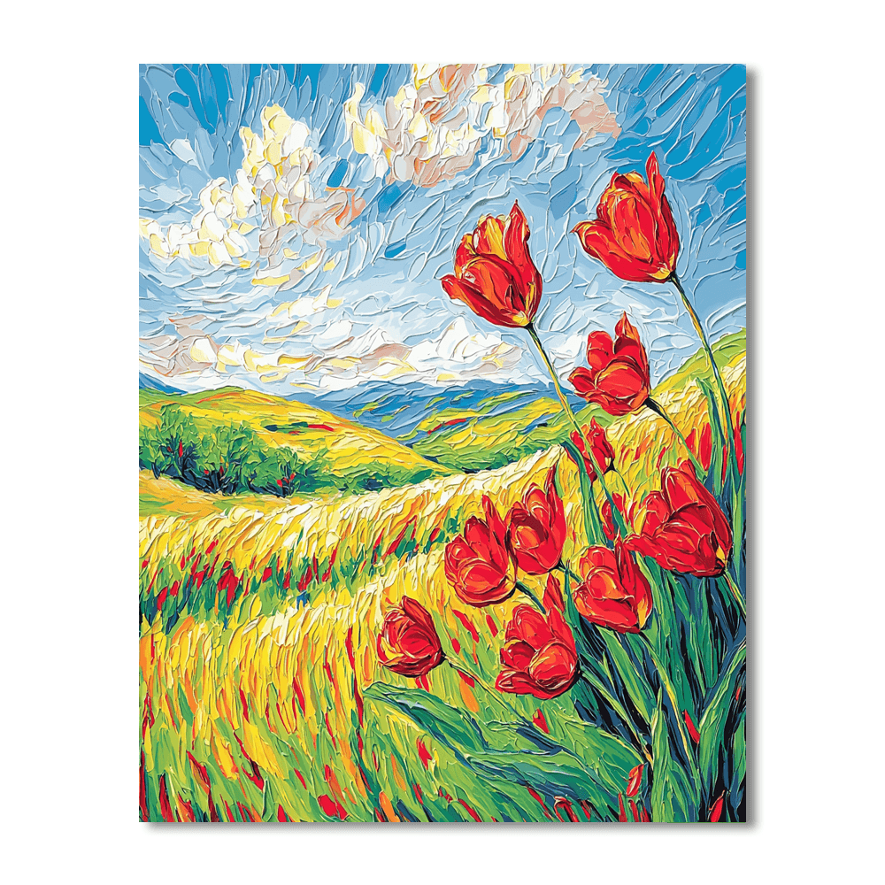 Vincent Van Gogh Inspired Dancing Tulips  Paint By Numbers Art