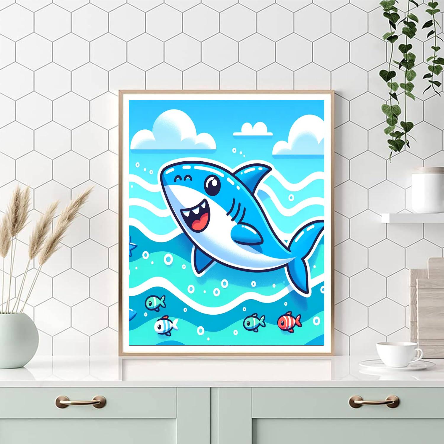 Funky Shark DIY Paint By Numbers