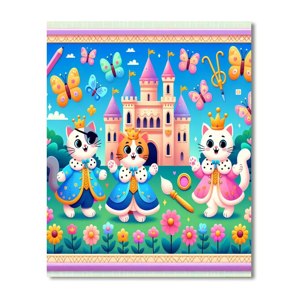 Fantasy Feline Kingdom Painting By Numbers Kit