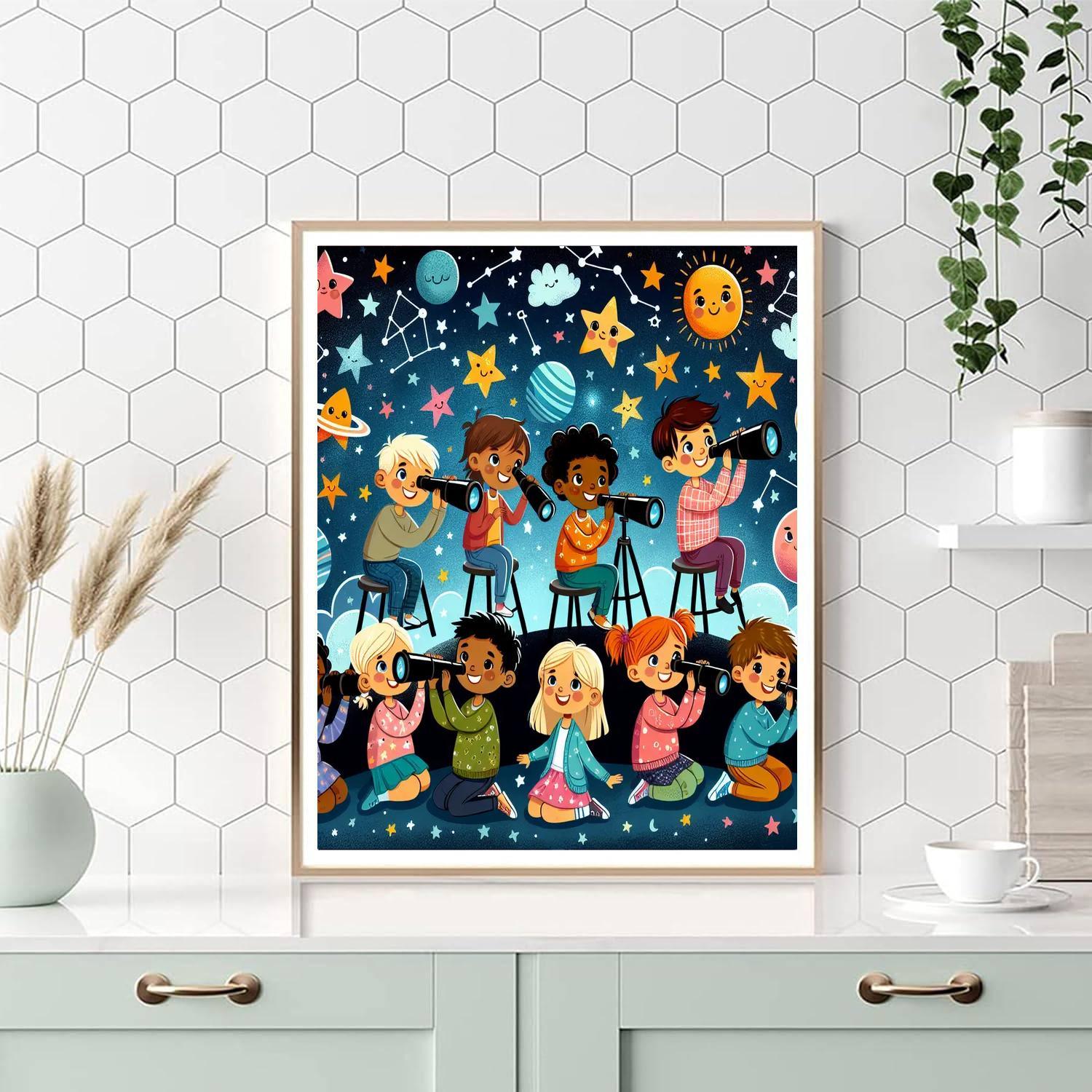 Stargazer's Wonderland For Kids Numbered Painting Kits