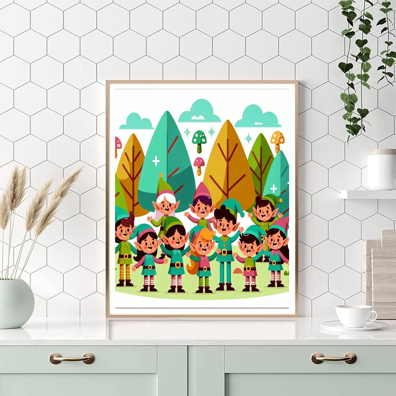 Woodland Elf Party Painting Number Kit