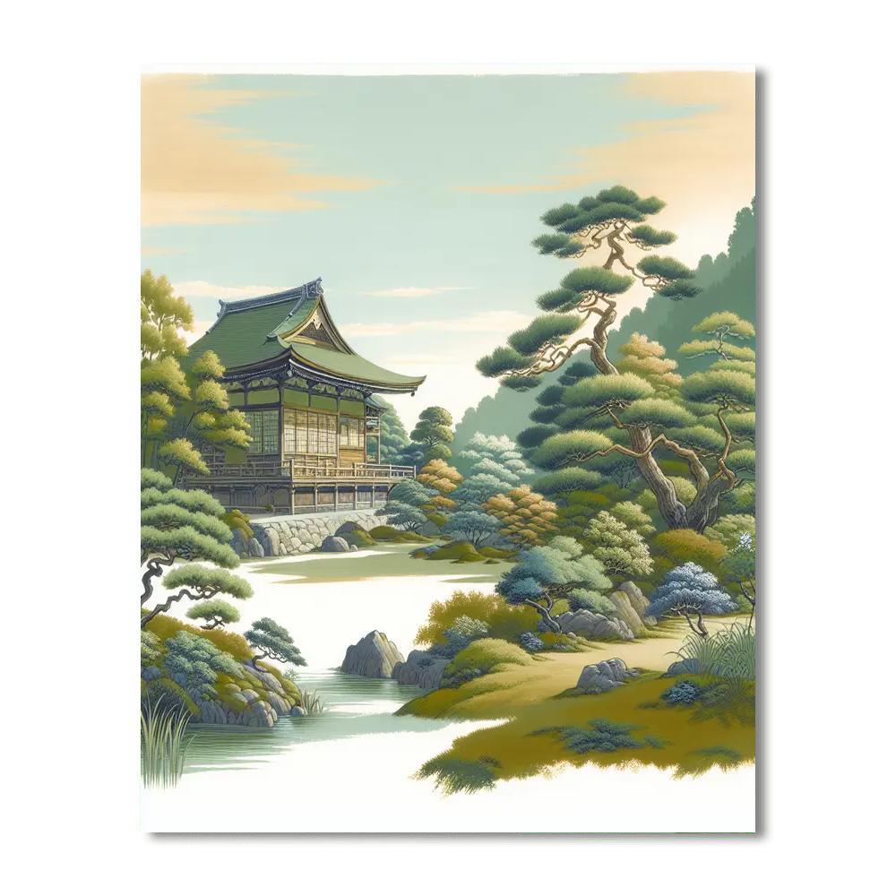 Japanese Zen Temple Retreat DIY Paint By Numbers
