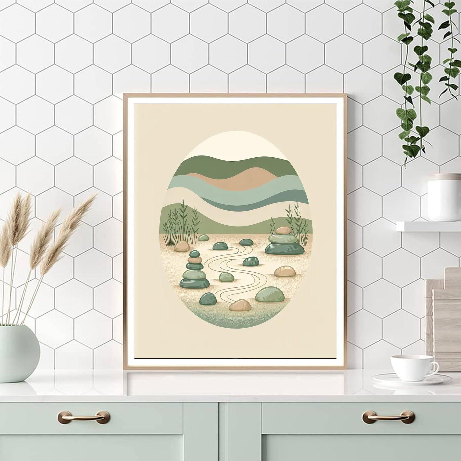 Meditative Rock Garden DIY Paint By Numbers