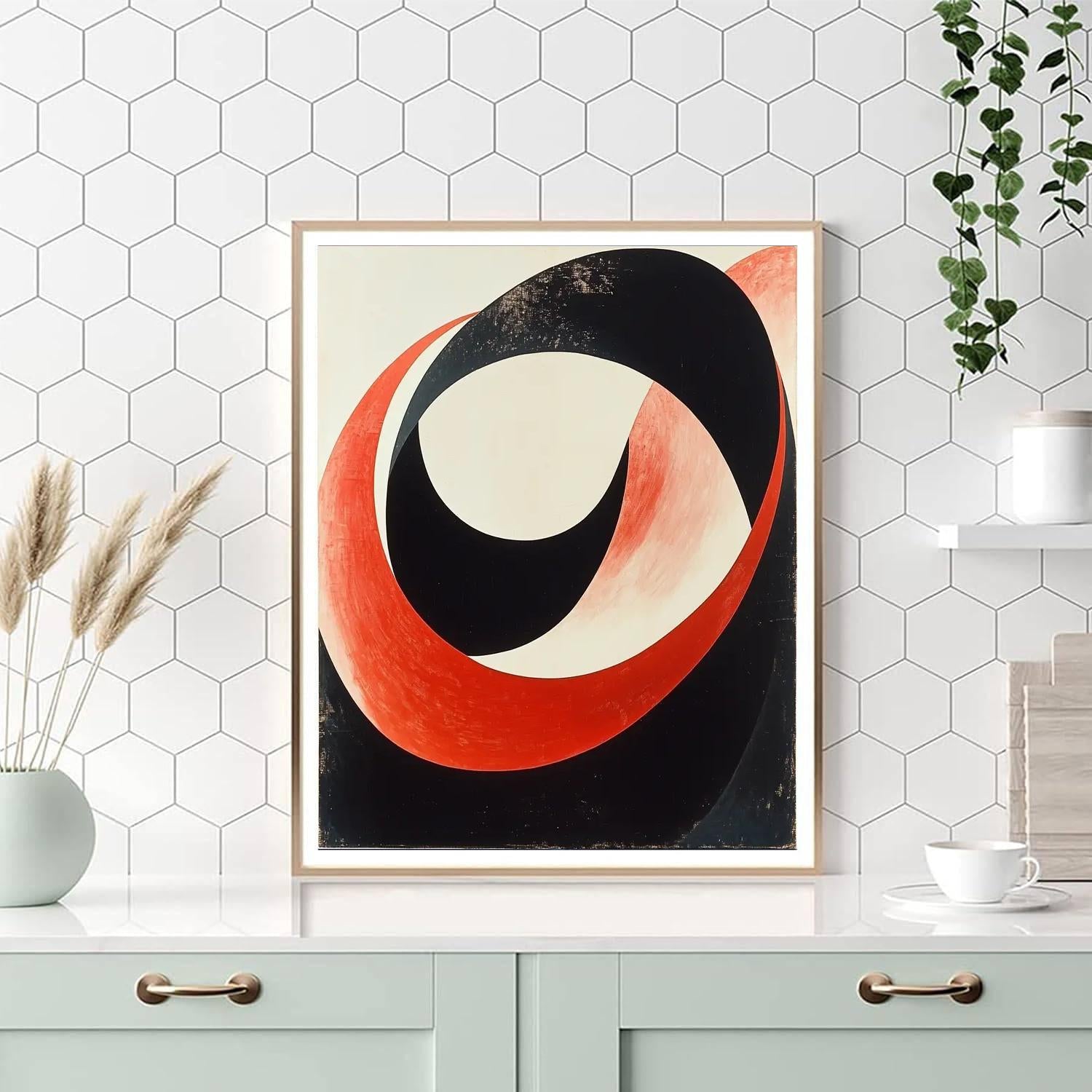 Kazimir Malevich Inspired Fluid Geometry  Painting Number Kit