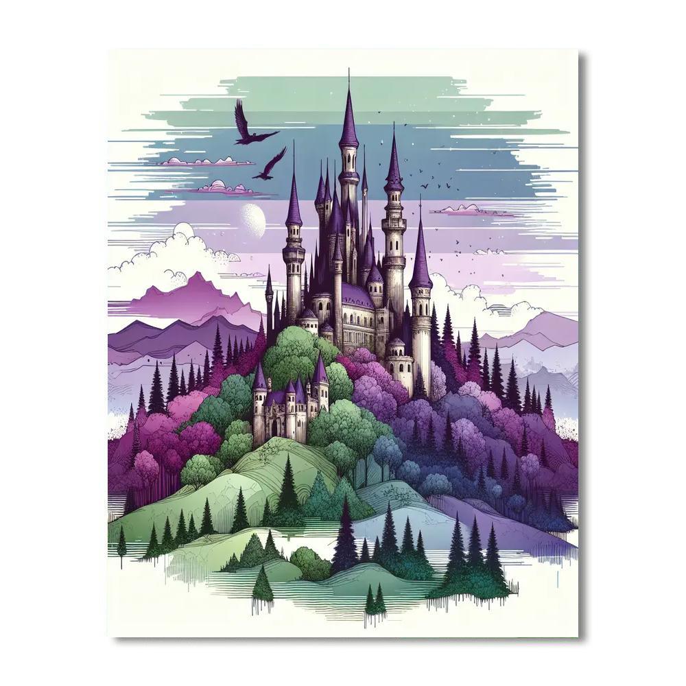 Enchanted Castle Views Number Painting