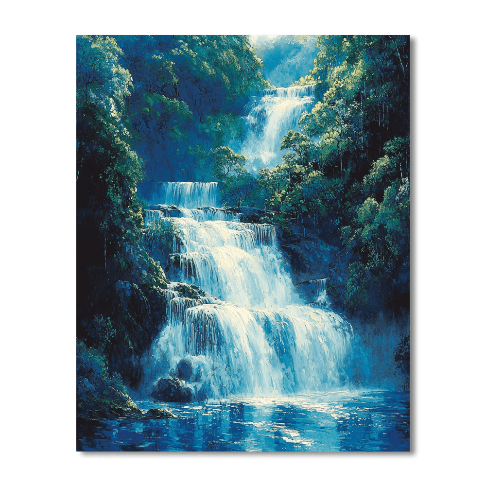 Katsushika Hokusai Inspired Cascading Dreams  Paint By Numbers Kits