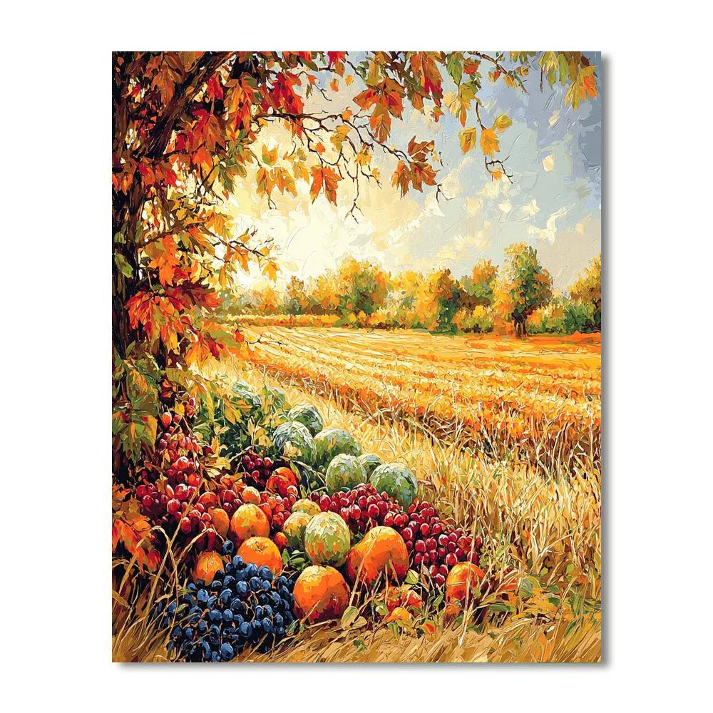 Paul Cézanne Inspired Sunlit Harvest  Number Painting