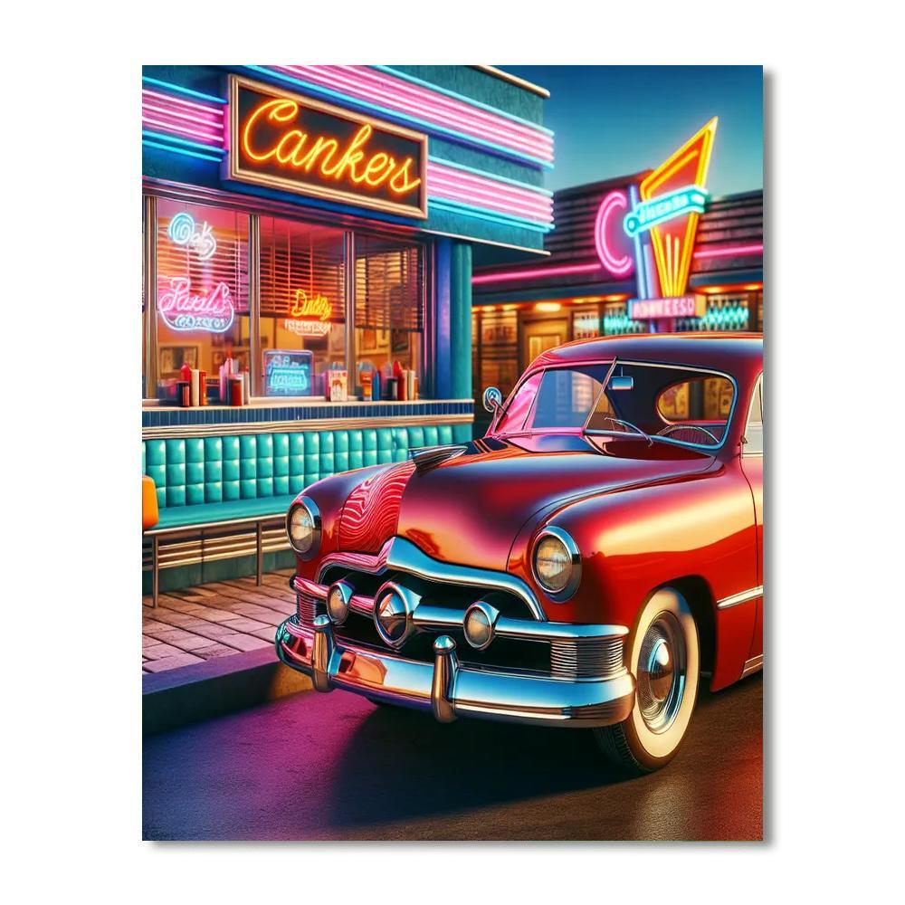 Vintage Automobile Show Paint By Number