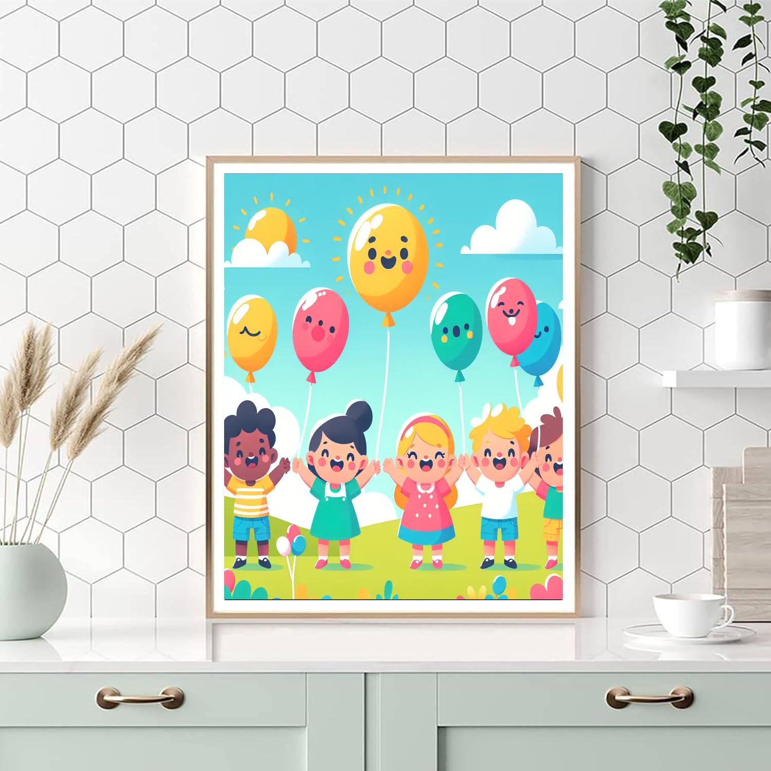 Rainbow Balloon Adventure Paint By Numbers