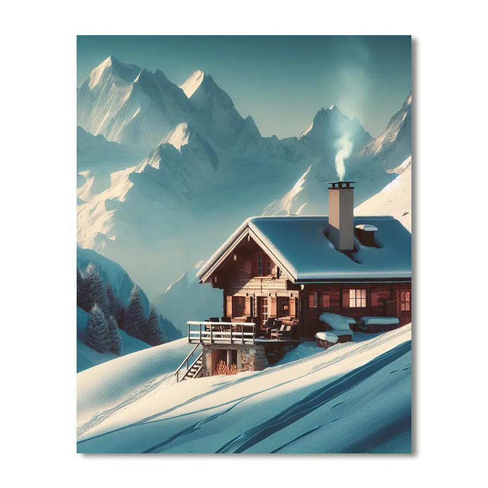 Secluded Alpine Retreat Numbered Painting Kits