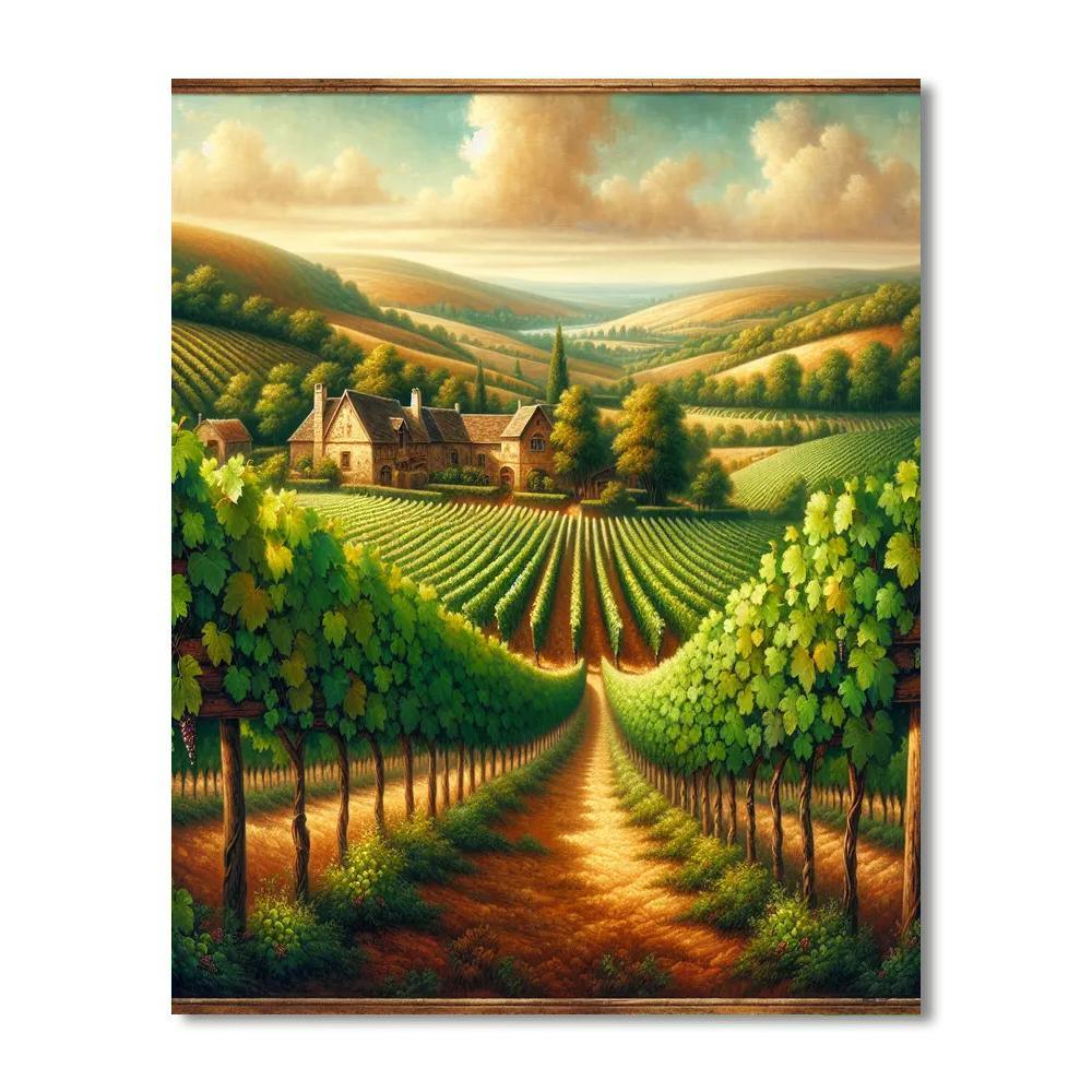 Old World Vineyard Charm DIY Paint By Numbers