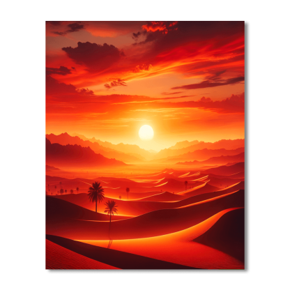 Desert Sunset Silhouettes Paint By Numbers