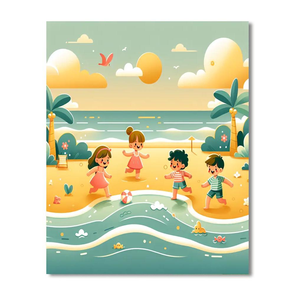 Dreamy Beach Retreat Number Painting