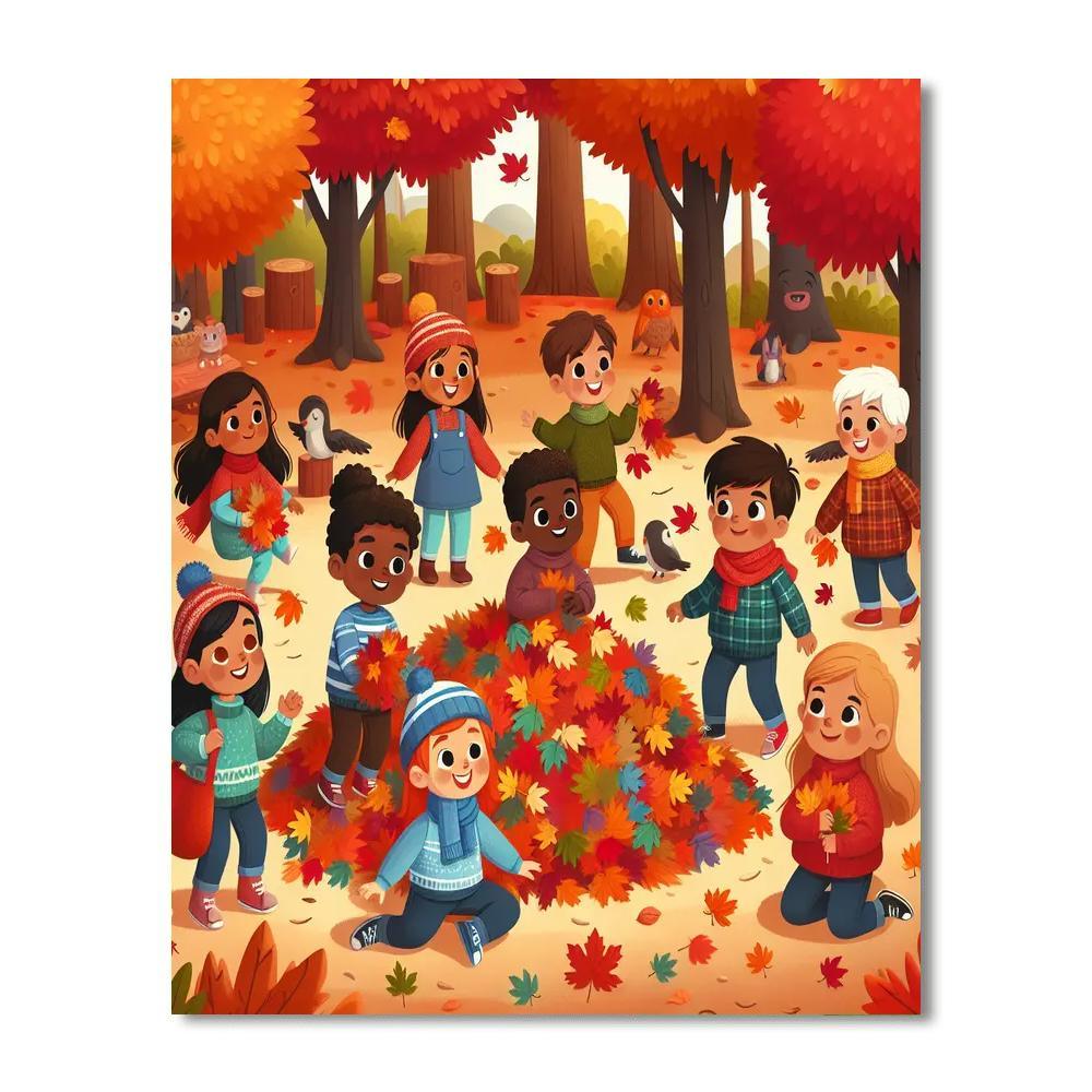 Charming Autumn Adventure Number Painting