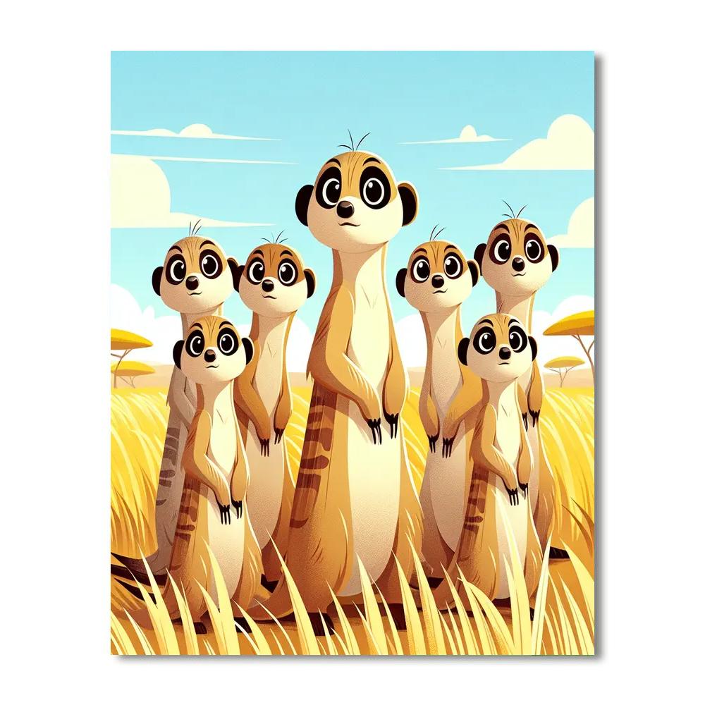 Marvelous Meerkats Paint By Numbers Art