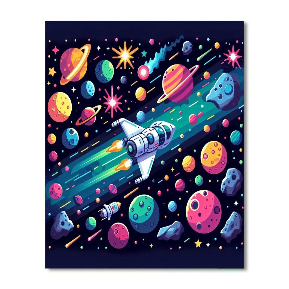 Galactic Explorer's Voyage Painting Number Kit