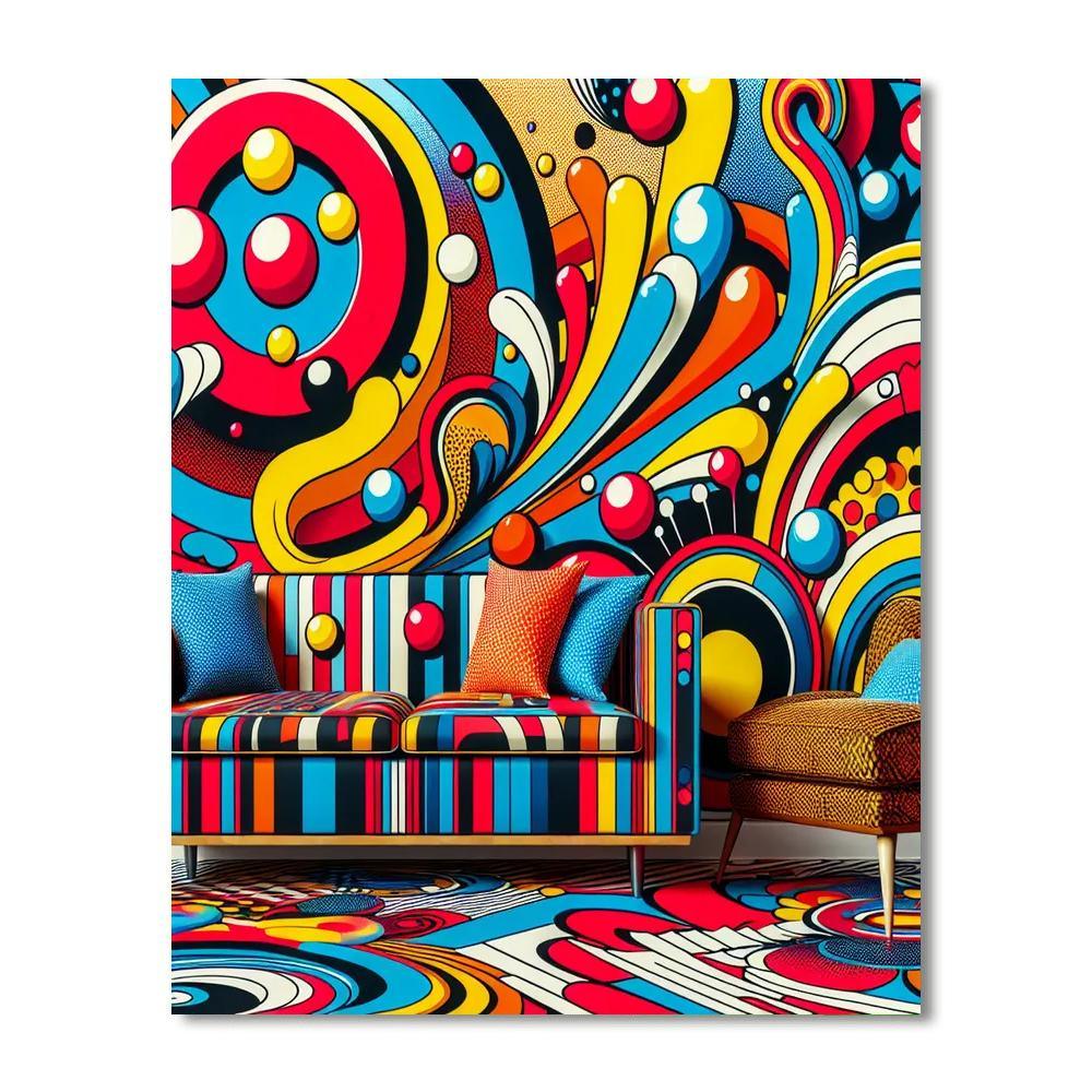 Retro Pop Art Burst Painting By Numbers Kit