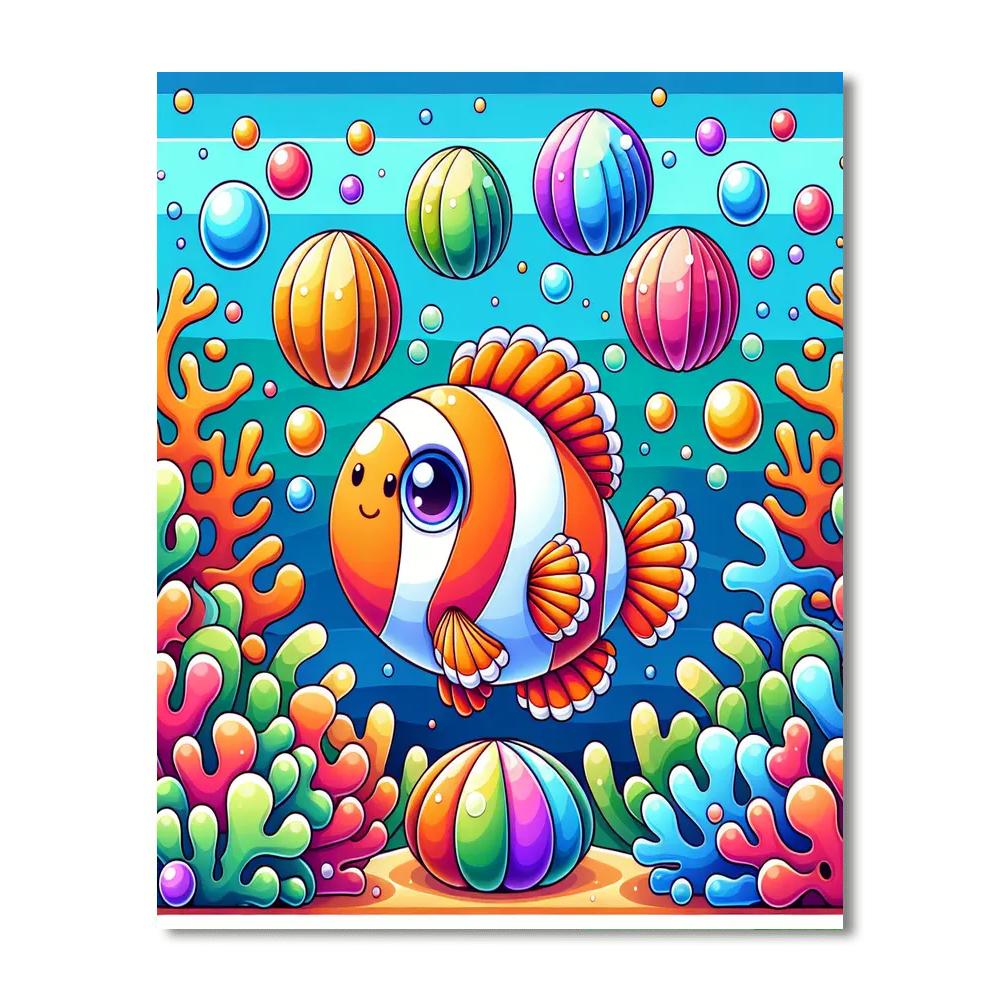 Circus Clown Fish Number Painting