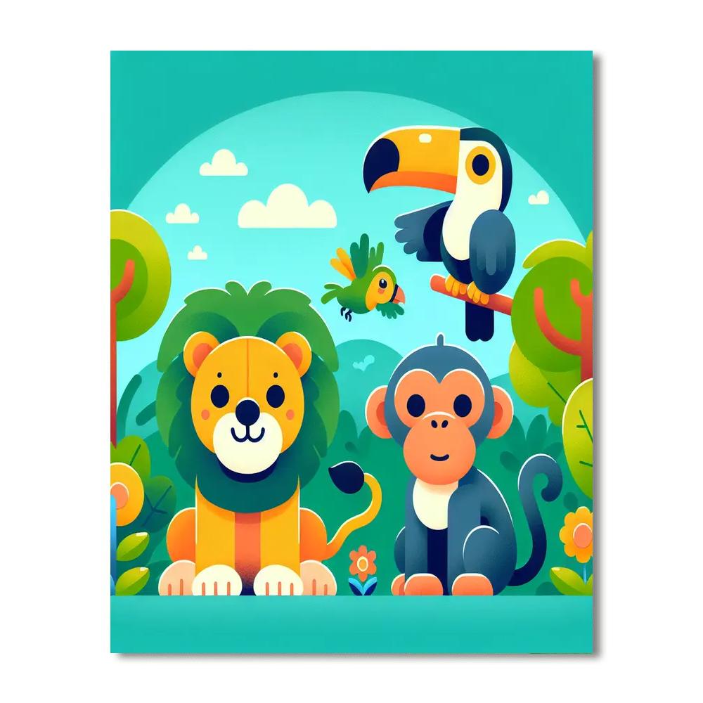 Exploring Jungle Animals Painting By Numbers Kit