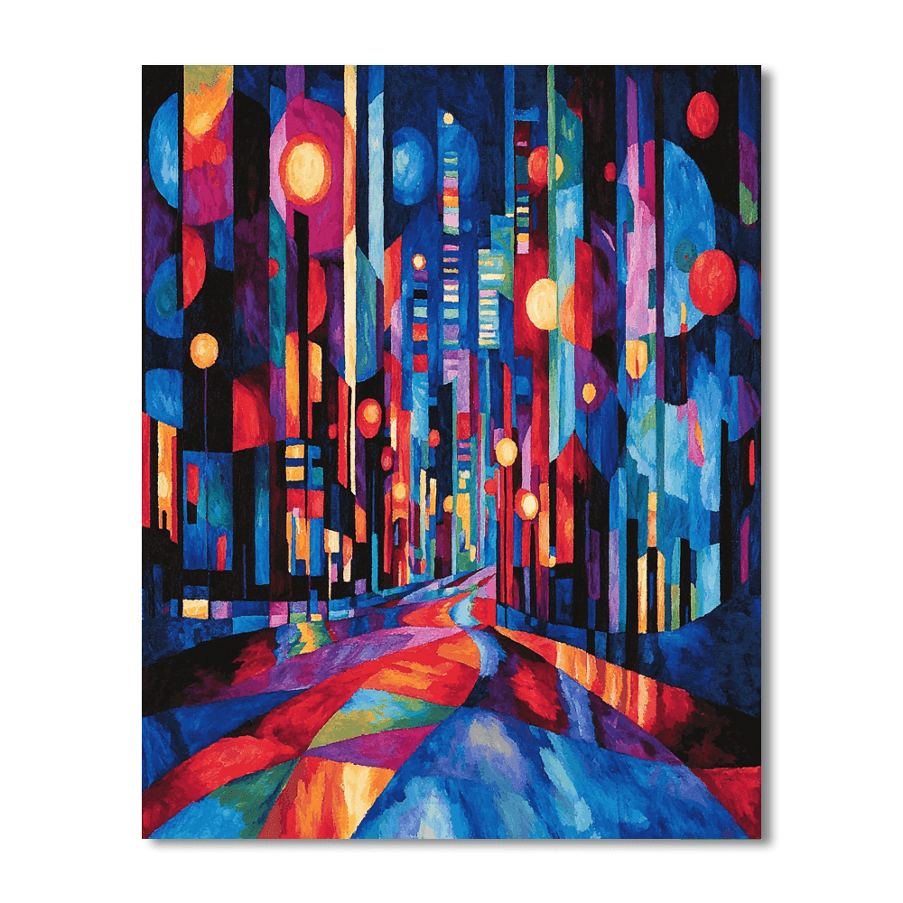 Georgia O'Keeffe Inspired City Lights Nocturne  Paint By Color