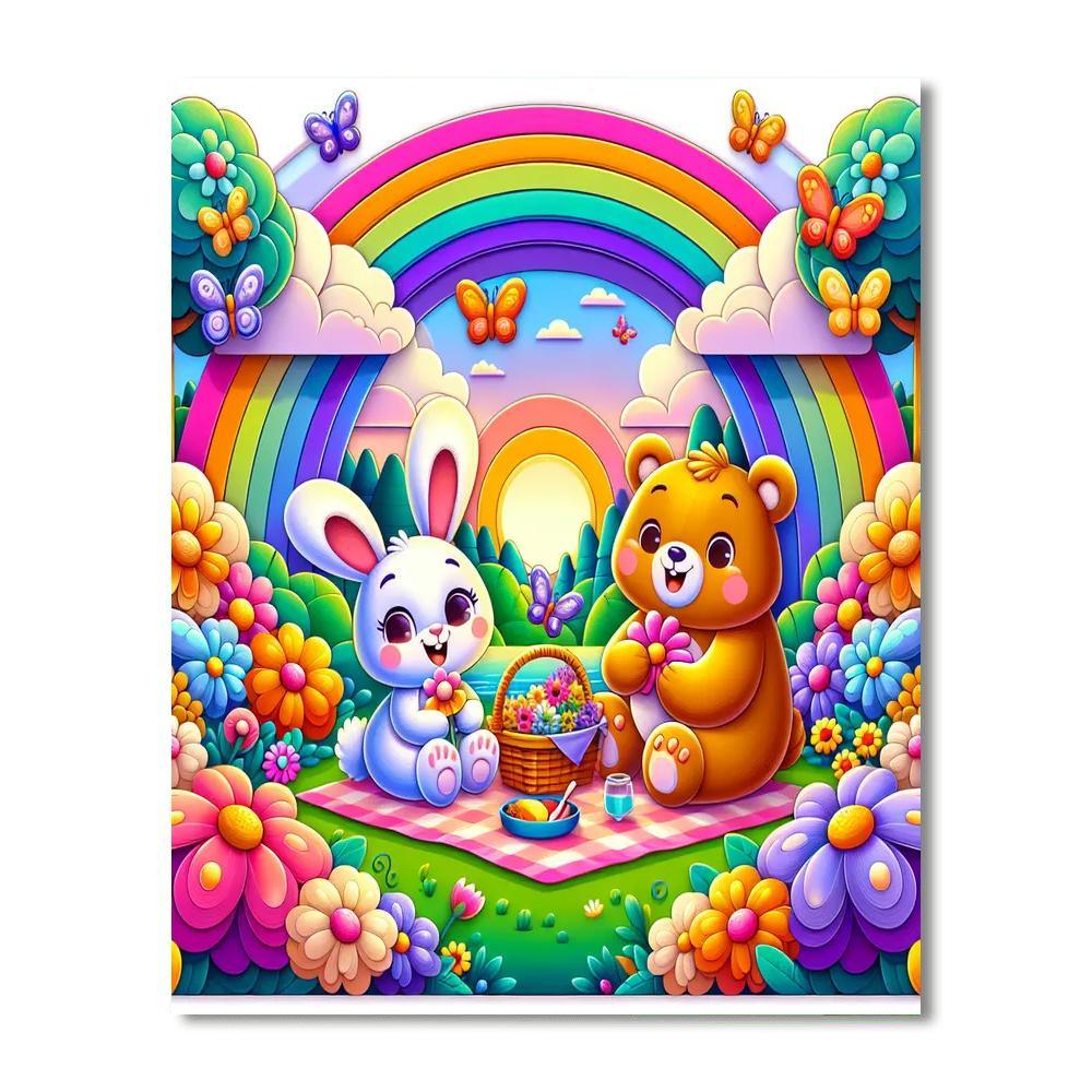 Enchanting Garden Picnic Painting Number Kit