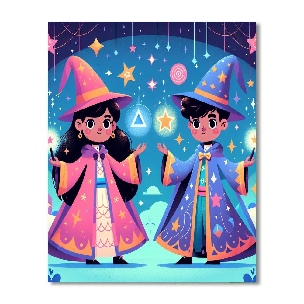 Fantasy Wizard Duel Numbered Painting Kits