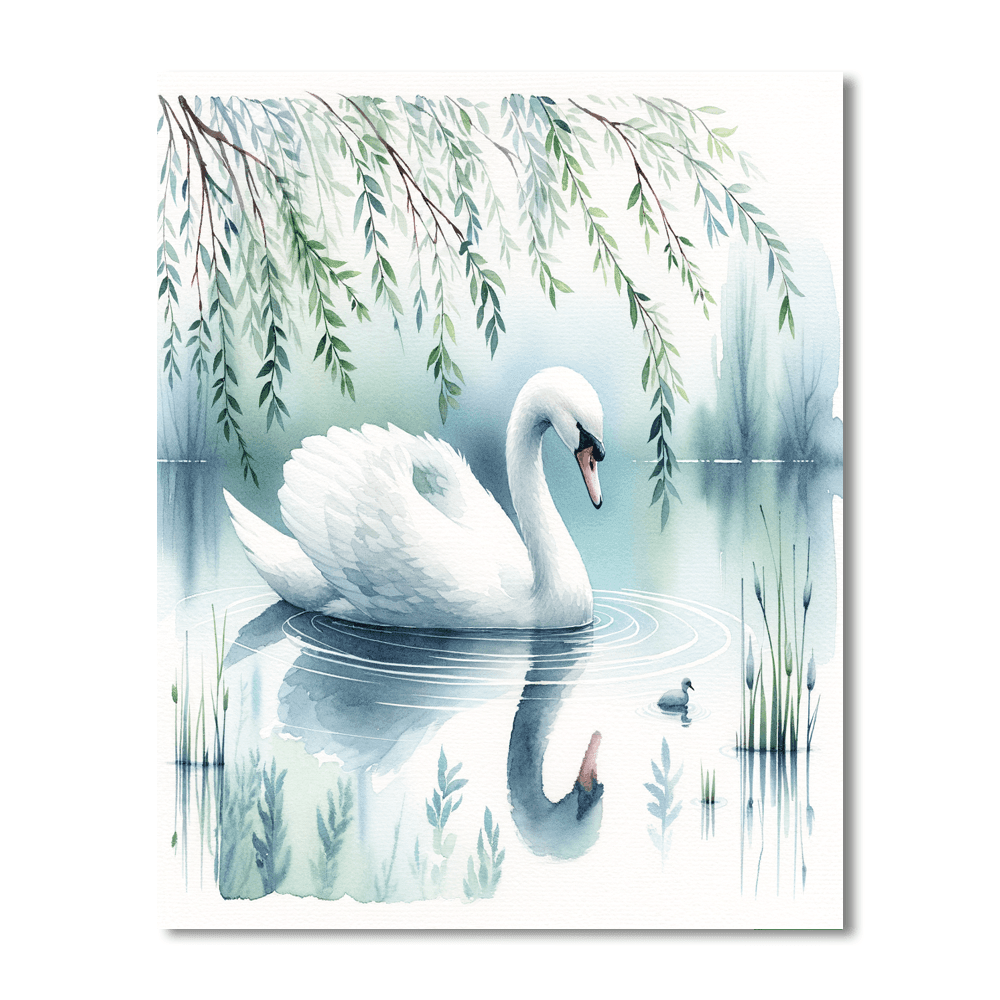Serene Swan Lake - DIY Painting By Numbers Kit