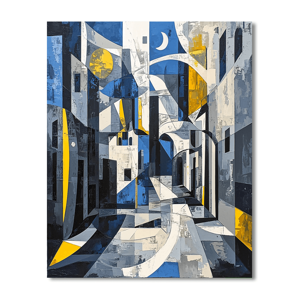 Pablo Picasso Inspired Cubist Cityscape Wonder  Painting By Numbers Kit