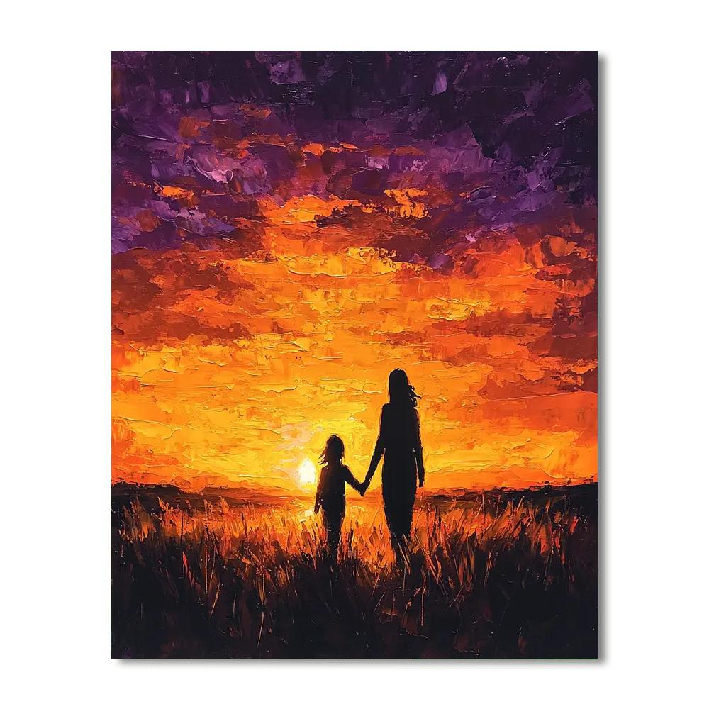 Sunset Walks With Mom Painting Number Kit