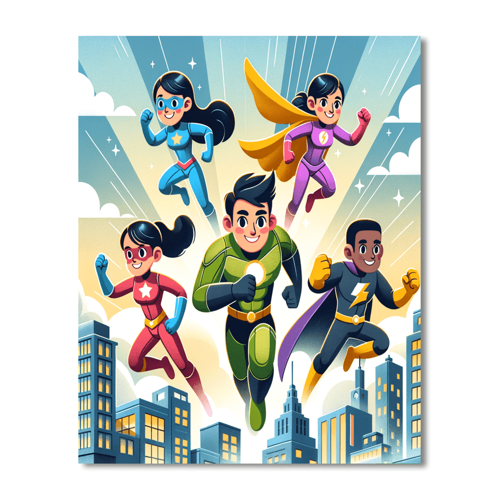 Pint-sized Superheroes DIY Paint By Numbers