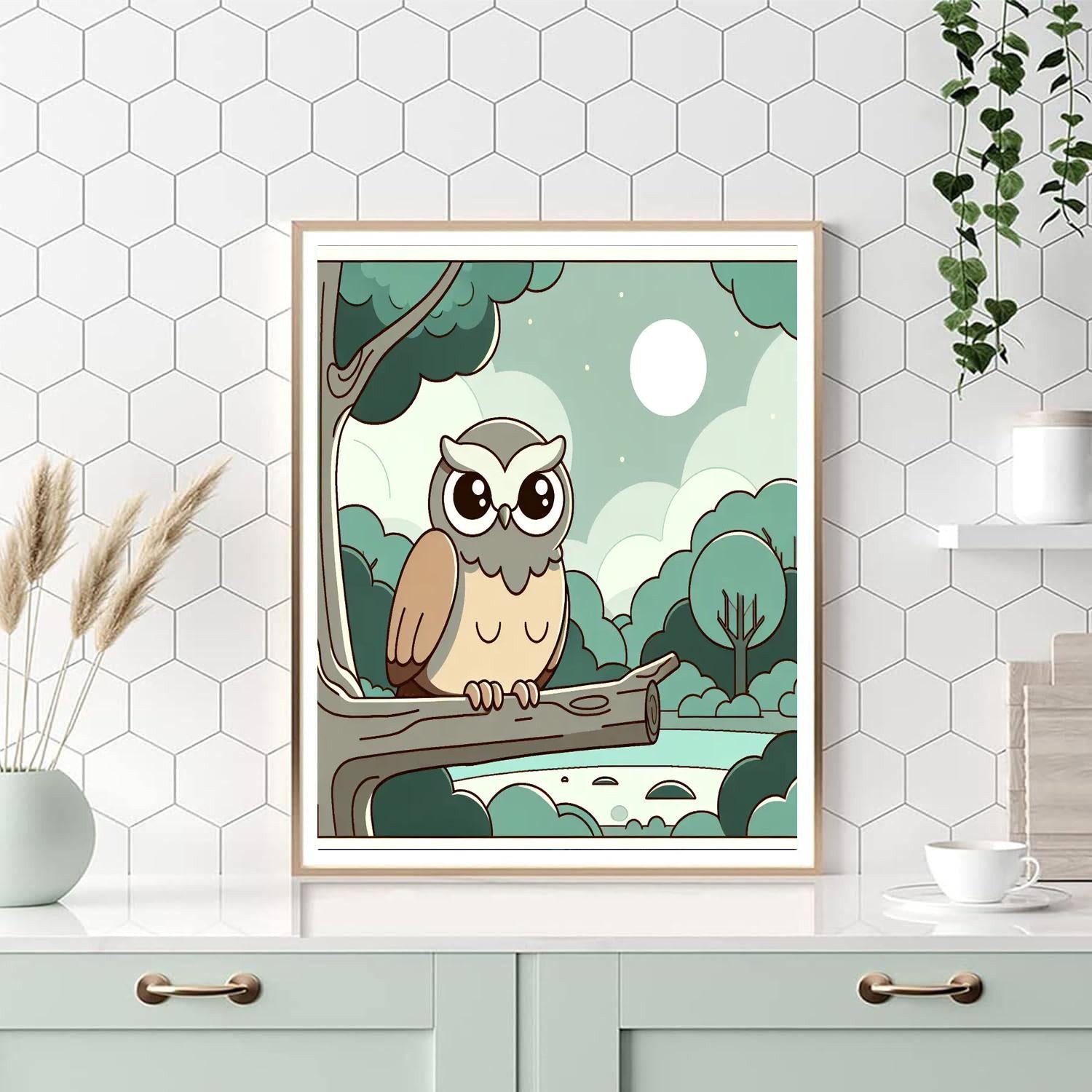 Wise Little Owl Painting Number Kit