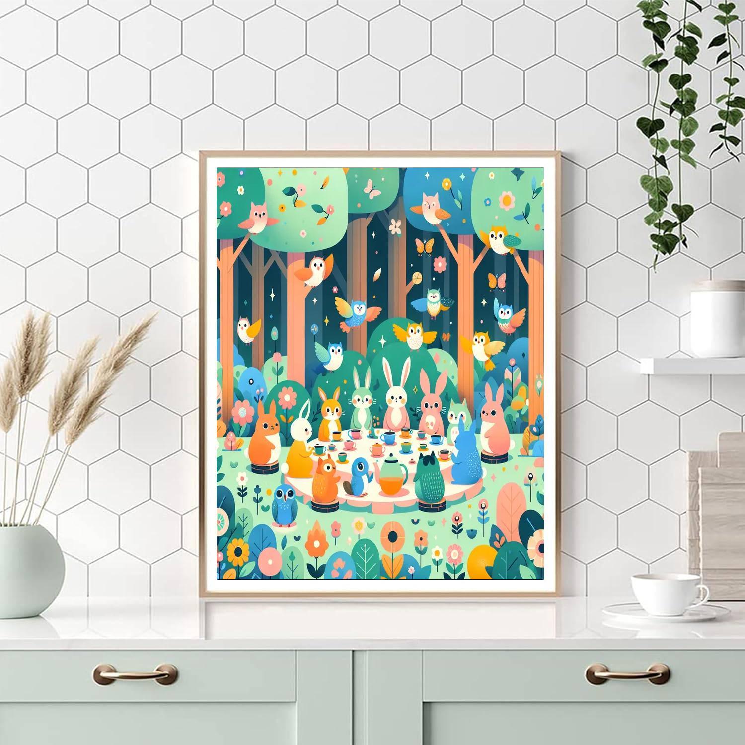 Magical Woodland Tea Party Paint By Numbers
