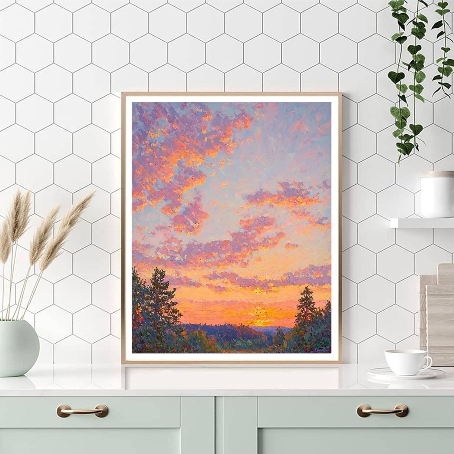 Monet Inspired Ethereal Evening Sky  Painting By Numbers Kit