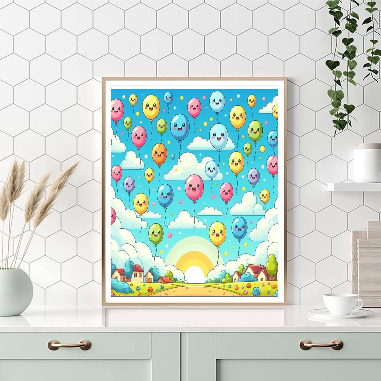 Bouncy Balloons In The Sky Painting By Numbers Kit