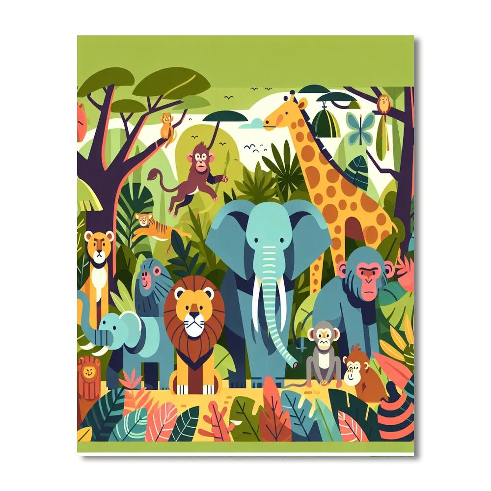 Safari Jungle Discovery Paint By Numbers Art