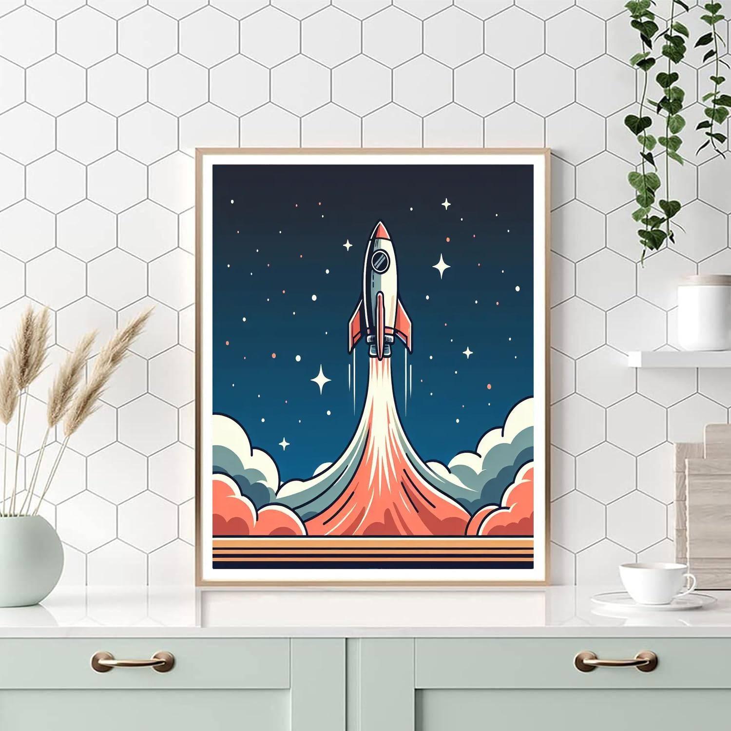 Space Rocket Expedition DIY Paint By Numbers