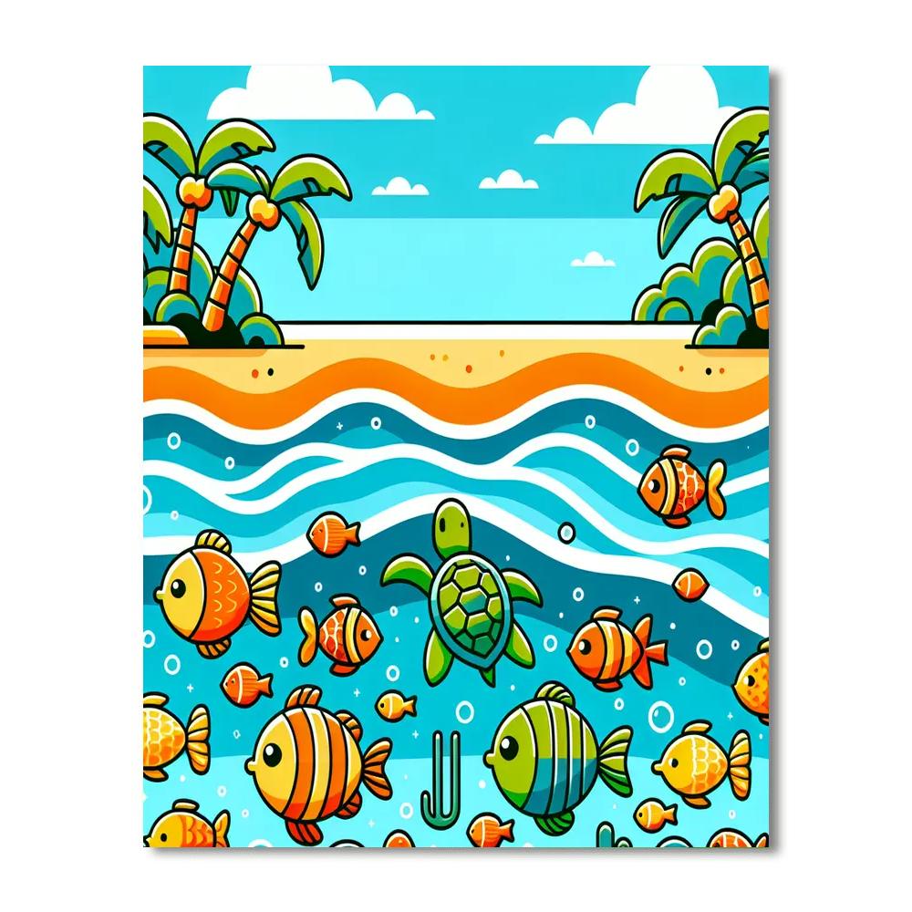 Tropical Ocean Escape Paint By Numbers