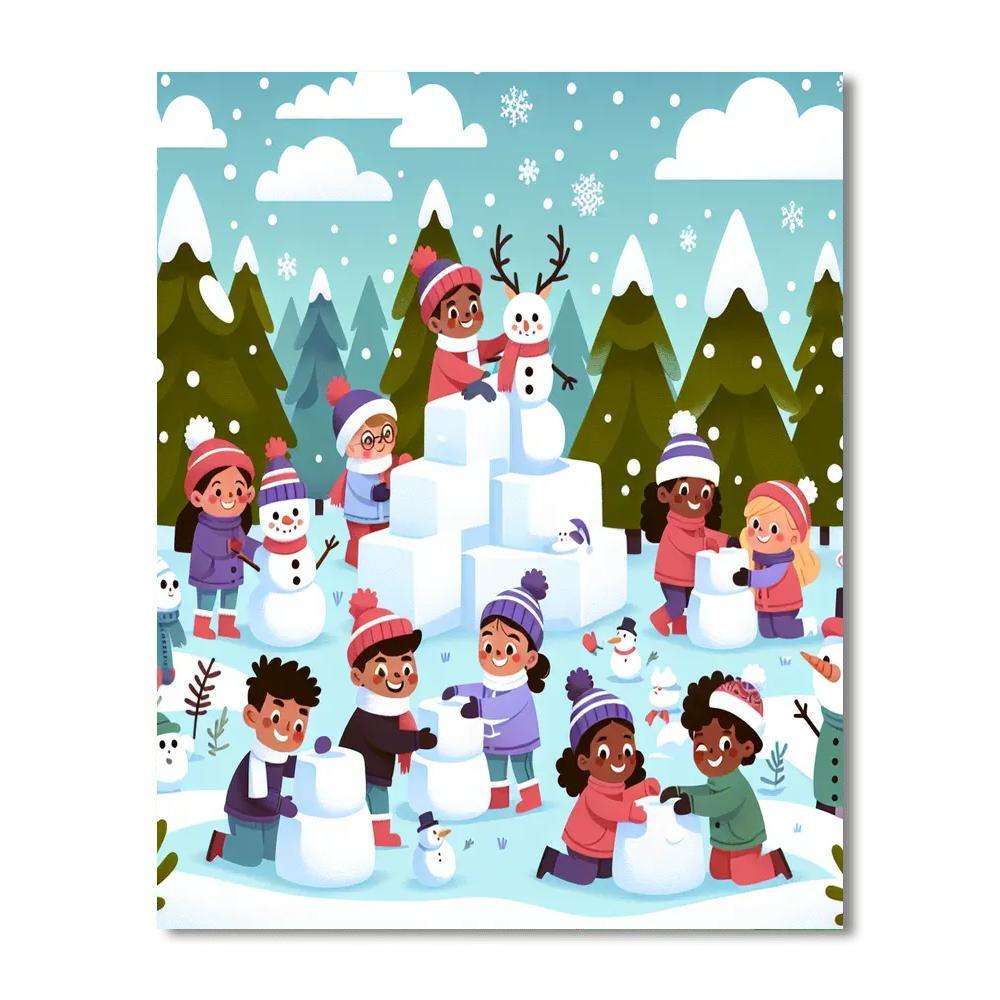 A Magical Winter Scene Paint By Number