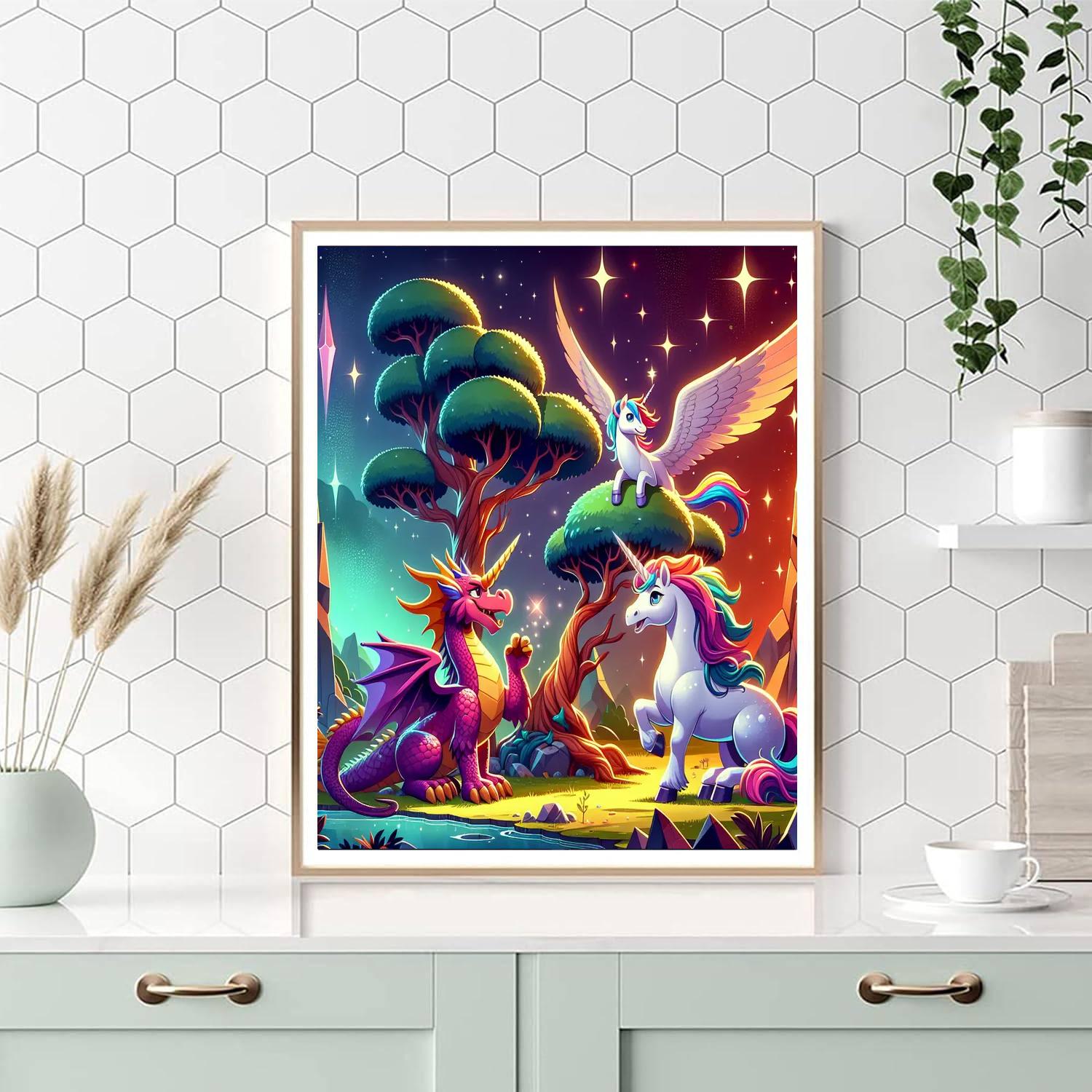 Colorful Mythical Beasts Number Painting