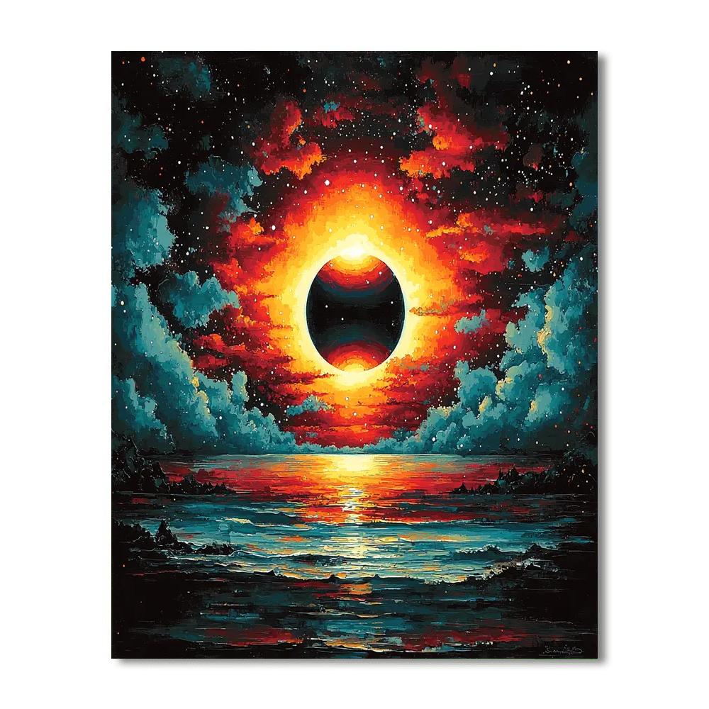 Georges Seurat Inspired Eclipse Of Colors  Paint By Numbers Art