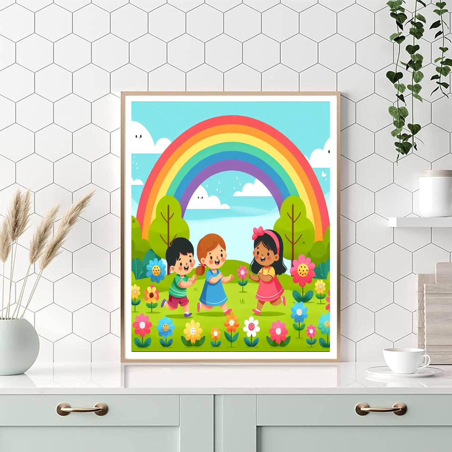 Playful Rainbow Adventure Painting By Numbers Kit