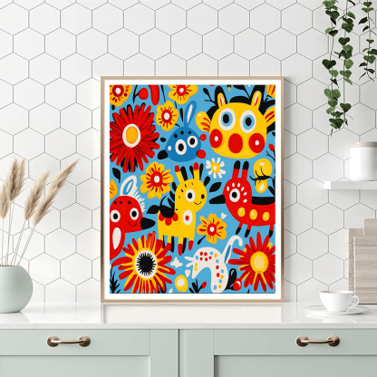 Miro Inspired Surreal Animal Parade Paint By Numbers Kits