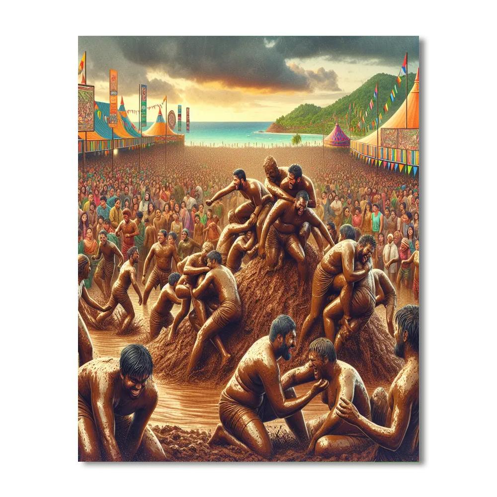 The Boryeong Mud Festival Paint By Numbers Art