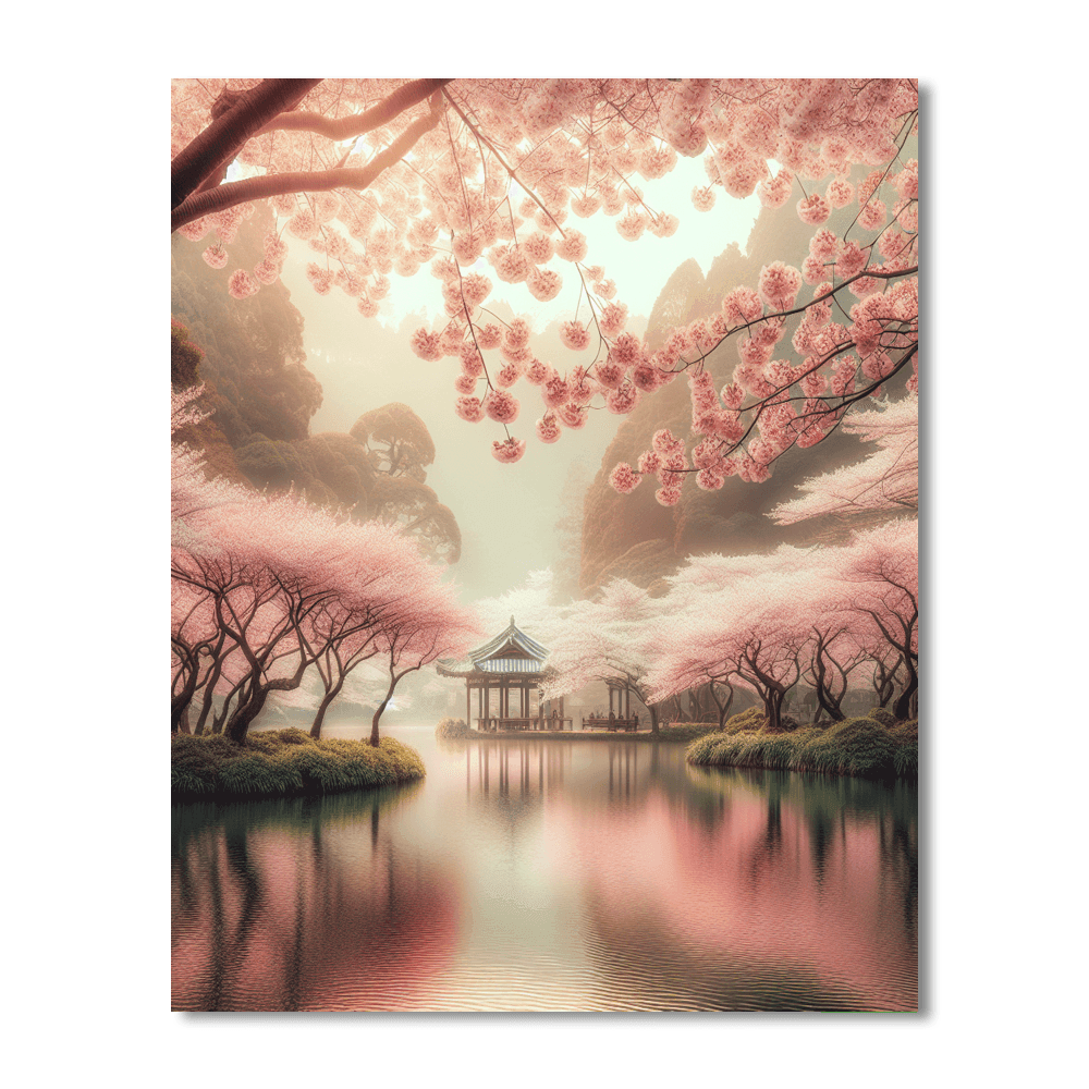 Serene Cherry Blossom Garden - DIY Painting By Numbers Kit – Artistry Rack